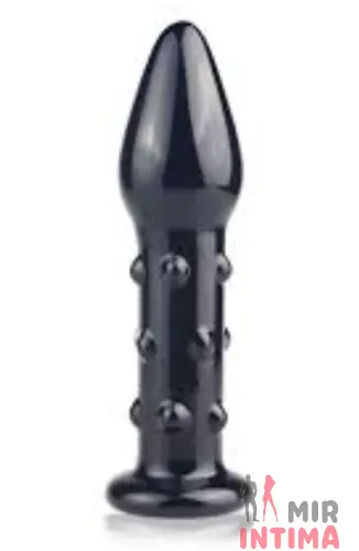 Стеклянный стимулятор Glass Romance Black 11,9х3,5 см Стеклянный стимулятор Glass Romance Black 11,9х3,5 см
